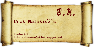Bruk Malakiás névjegykártya